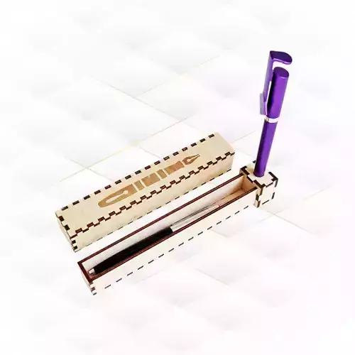 Sliding gift box for pen svg dxf  template for laser cut 3D print model