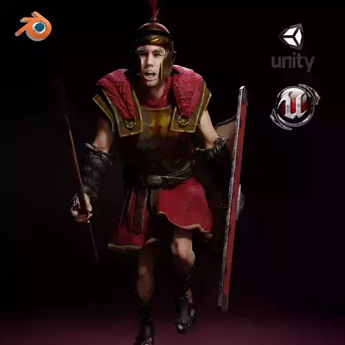 Spartan Hoplite Rigged Game Ready Model  Low-poly 3D model