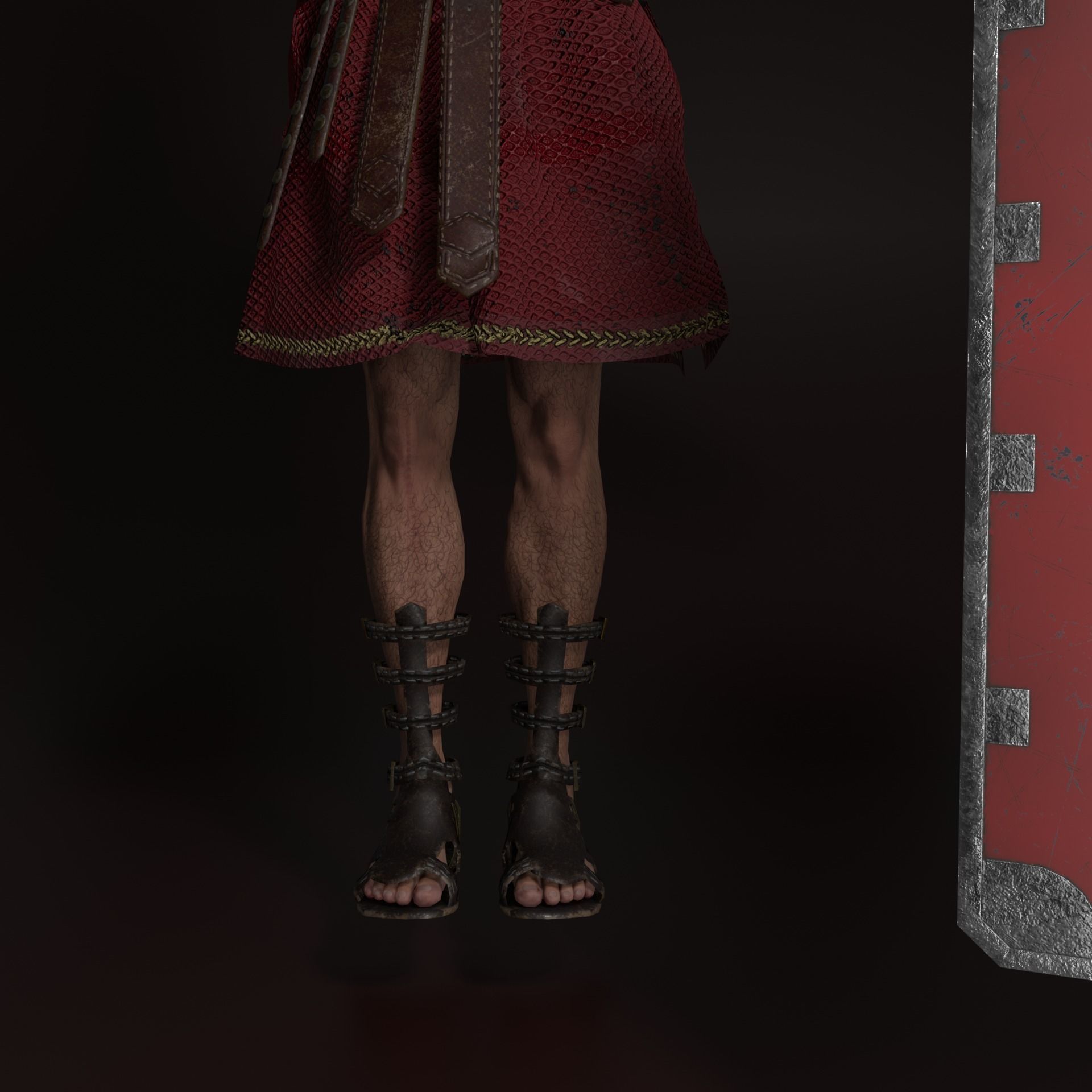 Spartan Hoplite Rigged Game Ready Model Low-poly 3D model_9