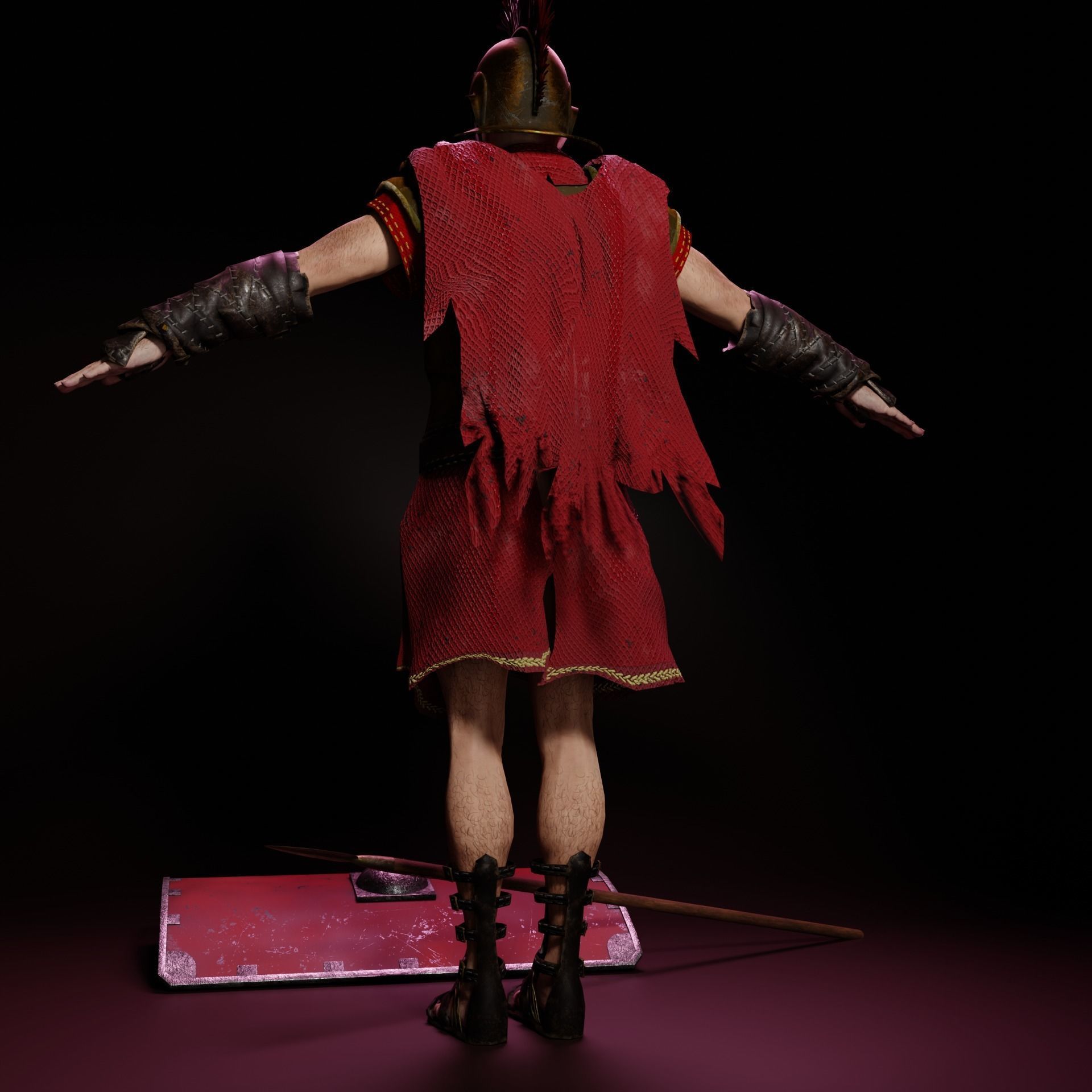 Spartan Hoplite Rigged Game Ready Model Low-poly 3D model_14