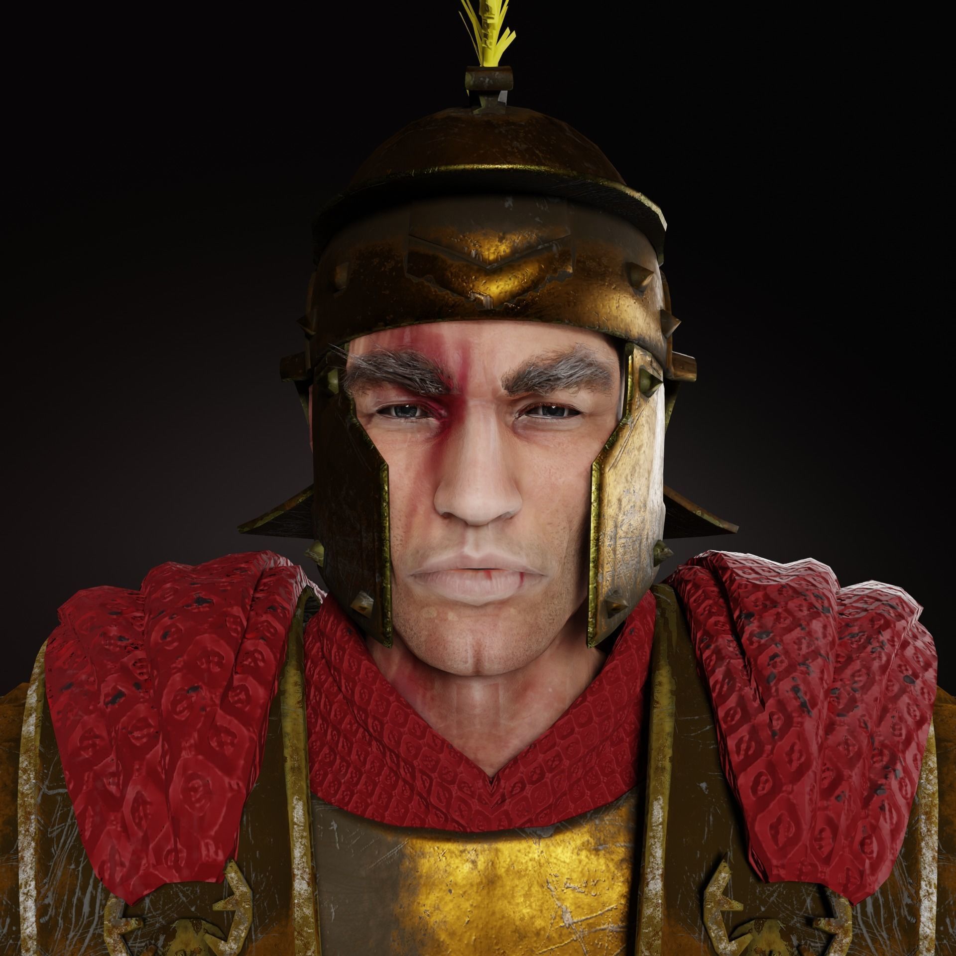 Spartan Hoplite Rigged Game Ready Model Low-poly 3D model_5