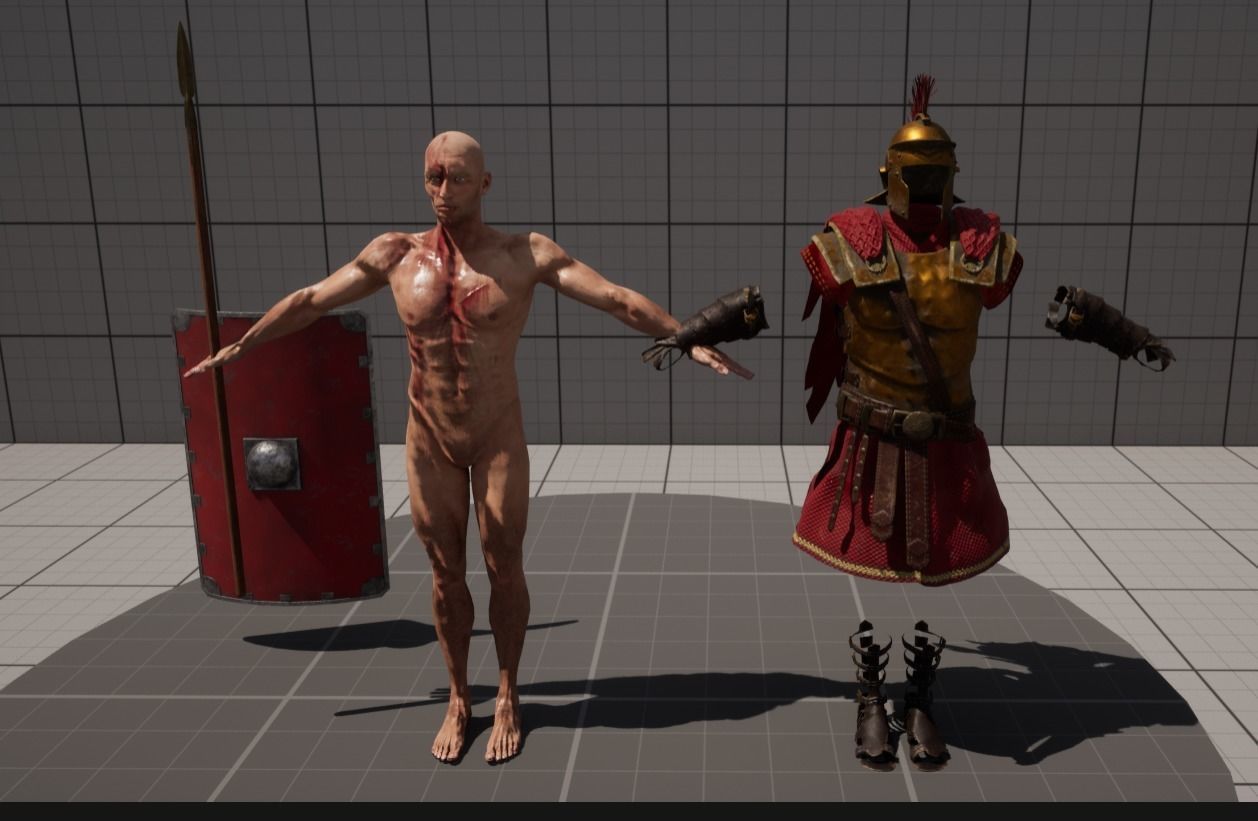 Spartan Hoplite Rigged Game Ready Model Low-poly 3D model_10