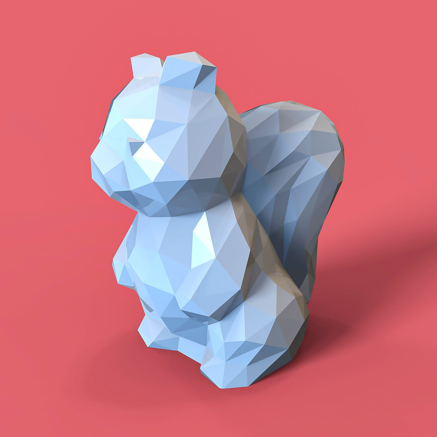 Low poly squirrel  Free 3D print model_5