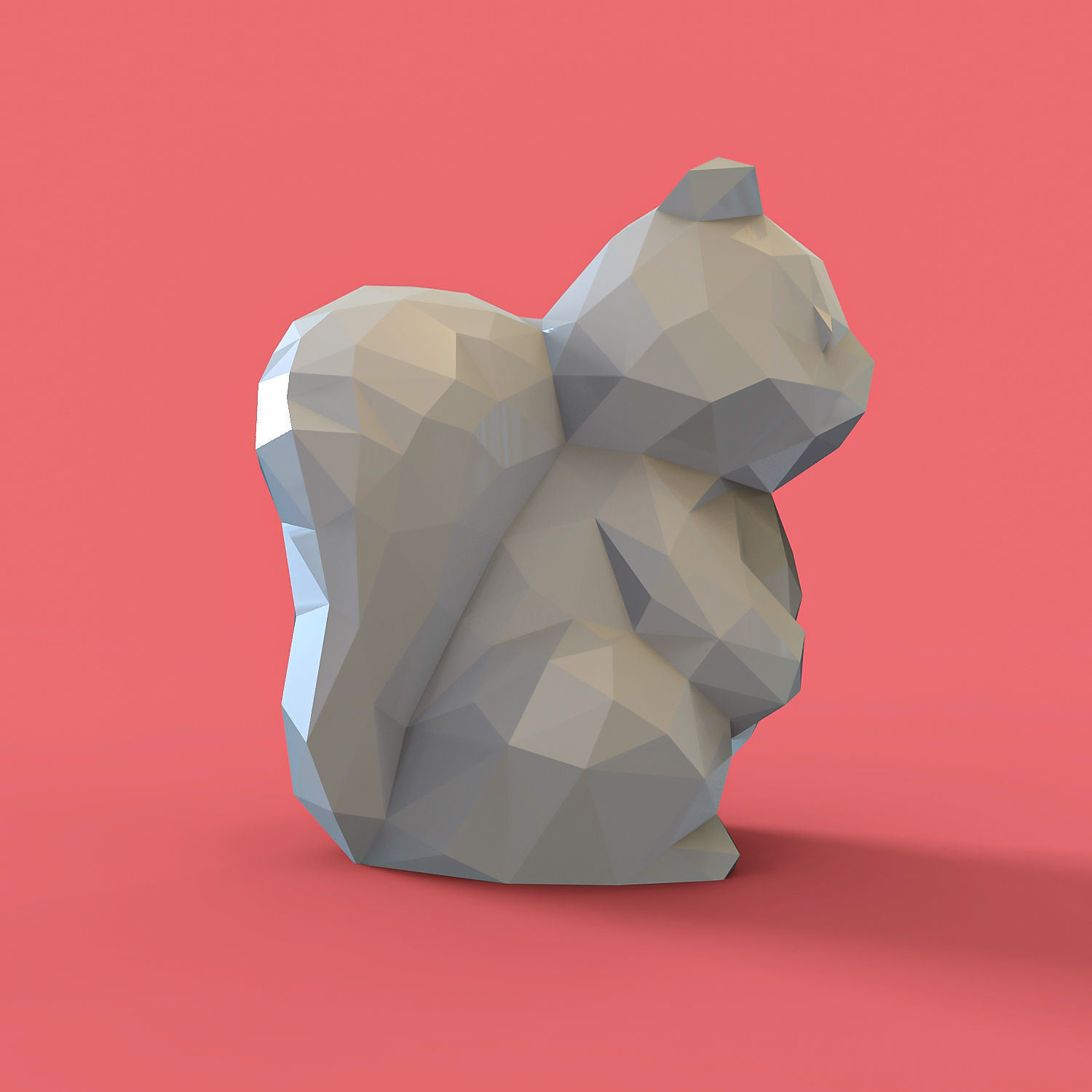 Low poly squirrel  Free 3D print model_2