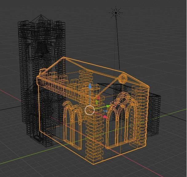 Monostery Low-poly 3D model_2