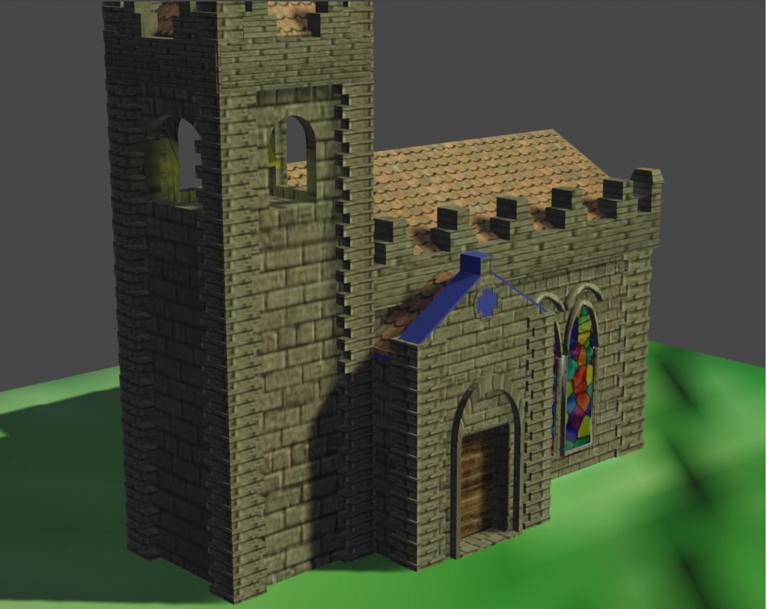 Monostery Low-poly 3D model_1