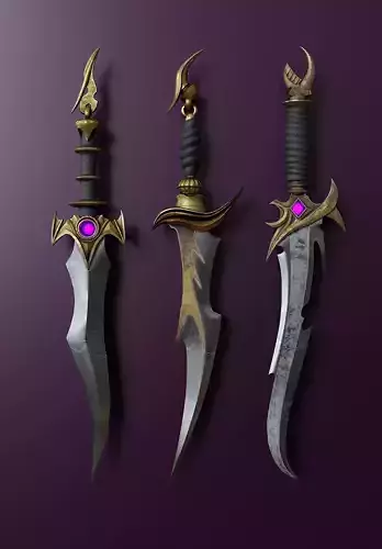 Fantasy Dagger Set 33 3D model
