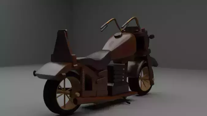 Wooden Bike Model in Blender 