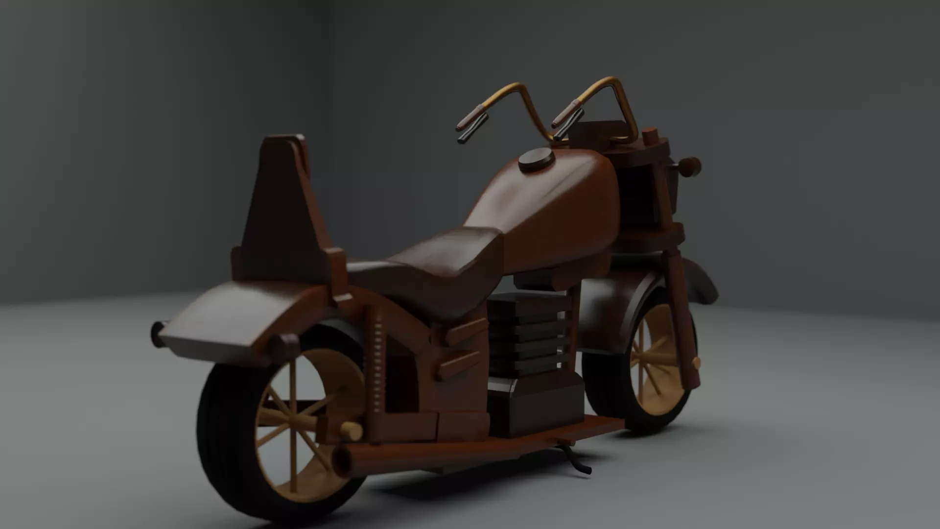 Wooden Bike Model in Blender 3D model