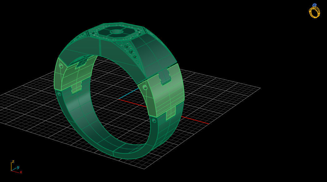 R men ring flex  3D print model_8