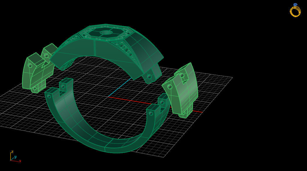 R men ring flex  3D print model_9