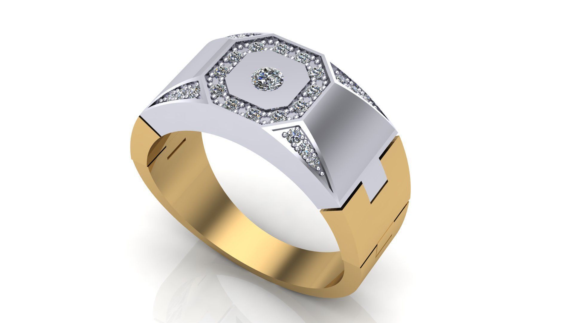 R men ring flex  3D print model_2