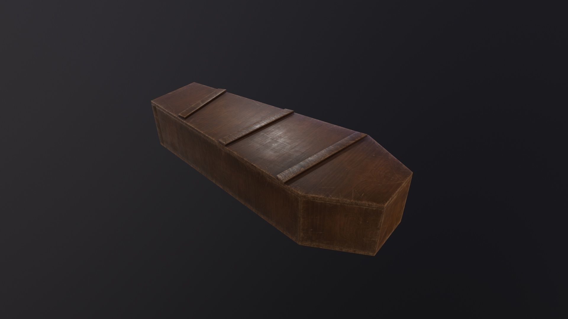Old Rustic Coffin 3D Model Low-poly 3D model_4