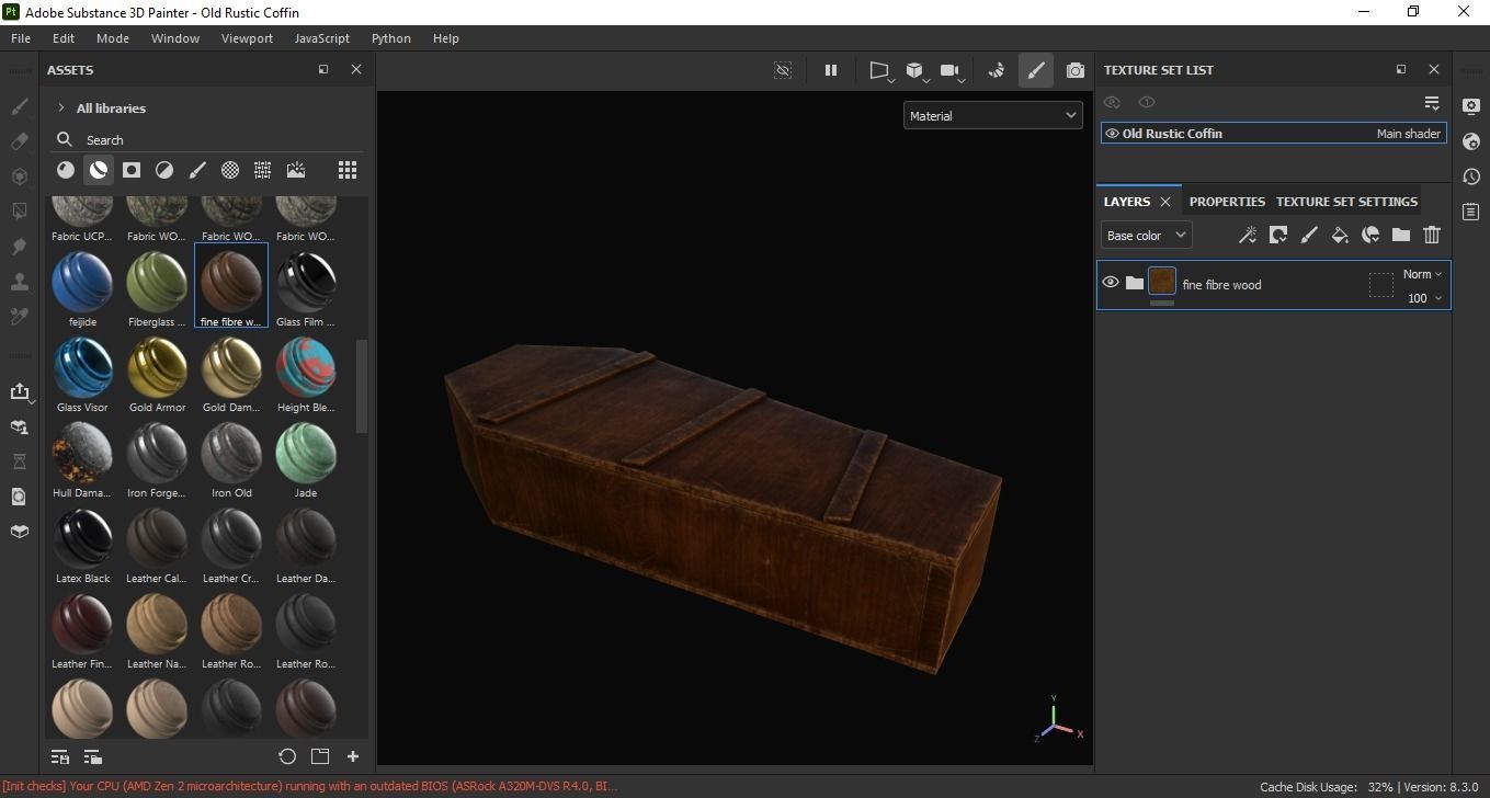 Old Rustic Coffin 3D Model Low-poly 3D model_6