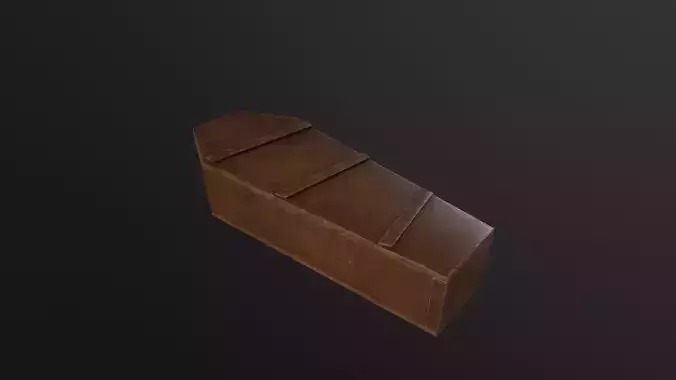 Old Rustic Coffin 3D Model Low-poly 3D model