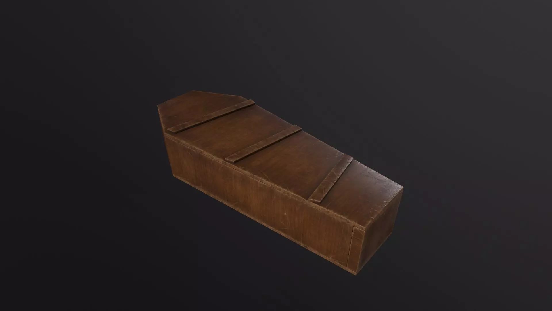 Old Rustic Coffin 3D Model Low-poly 3D model_0