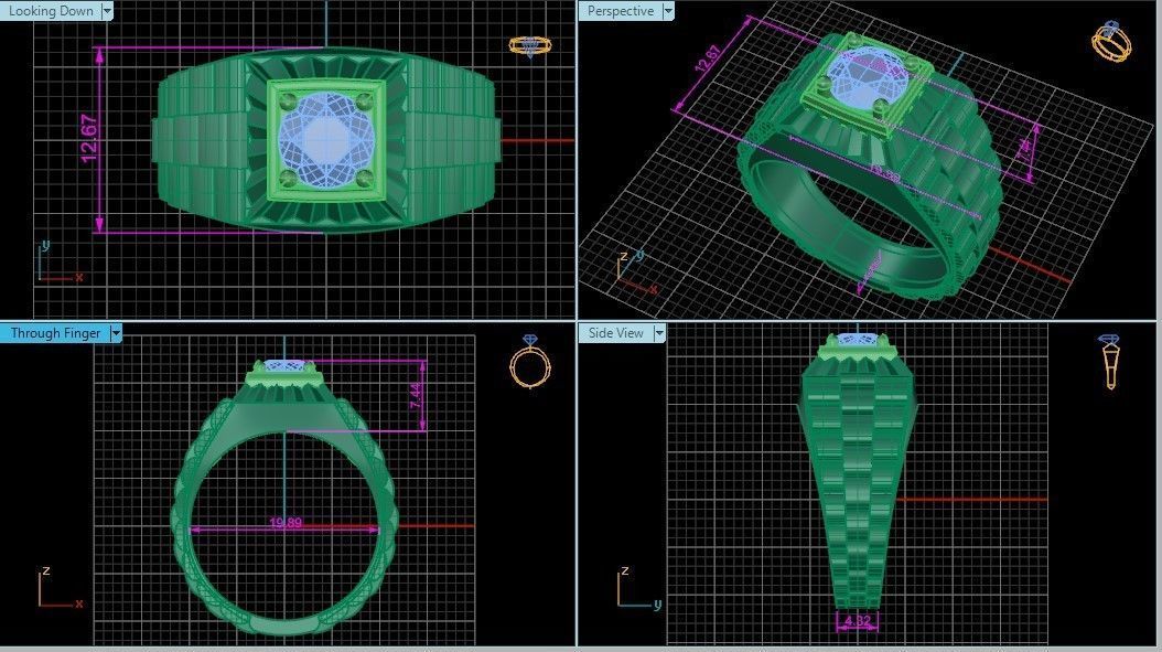 R men ring 2 3D print model_2