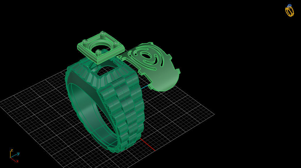 R men ring 2 3D print model_4