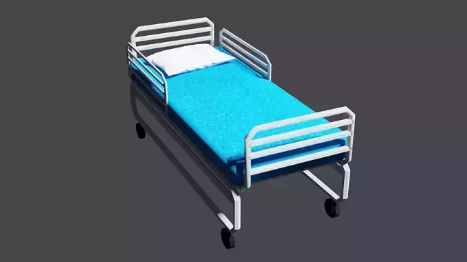 3D Hospital Bed Low-poly 3D model