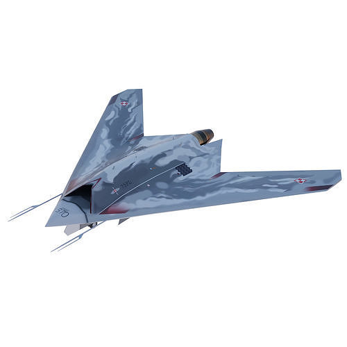 Sukhoi S-70 Okhotnik Low-poly 3D model