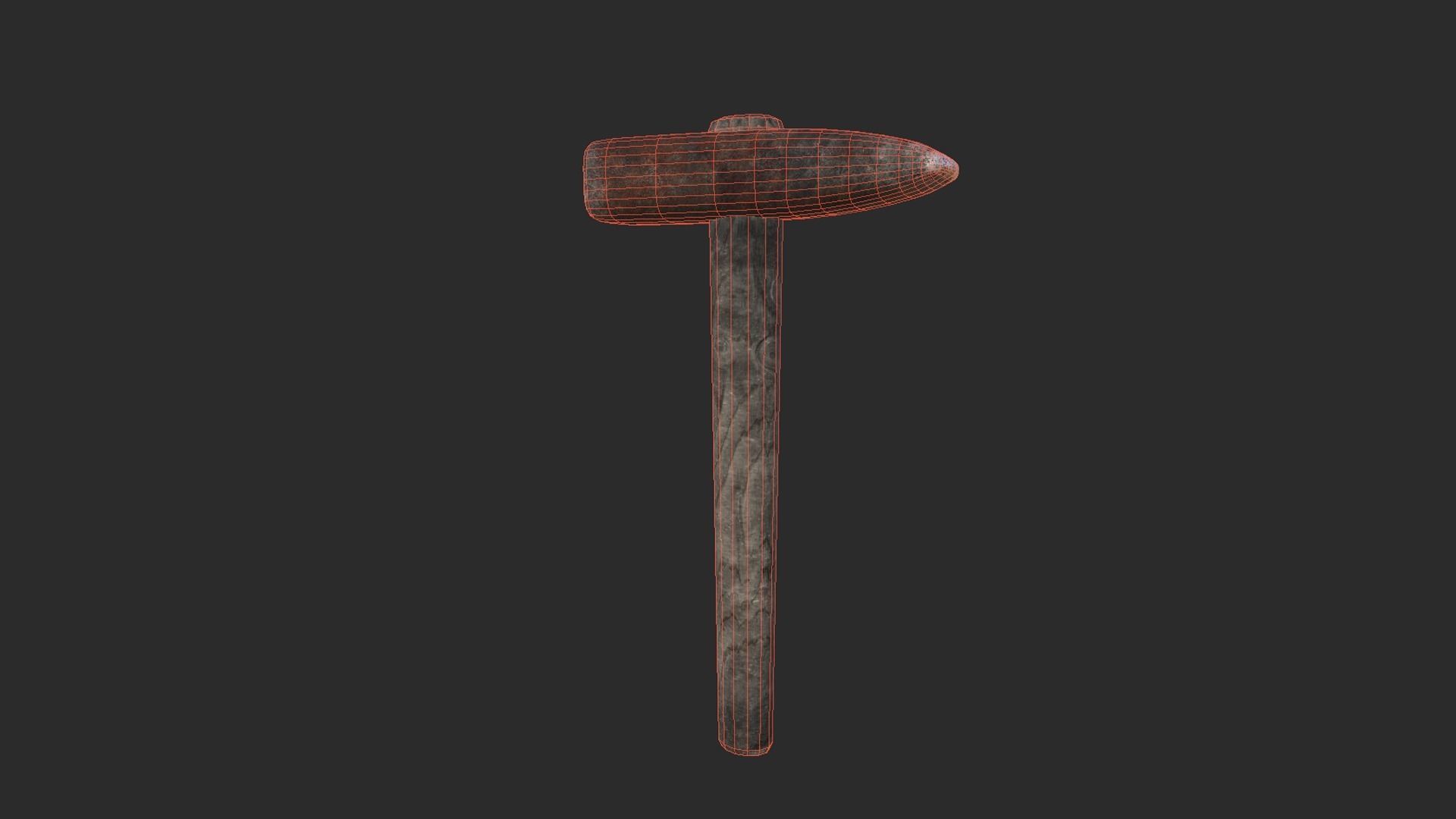Hammer Low-poly 3D model_5