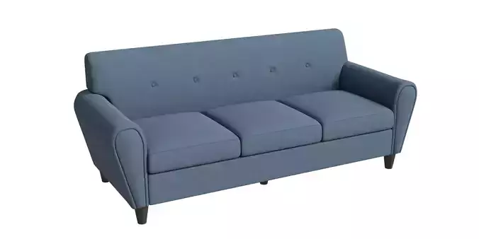 Buttoned Traditional 3 Seater Fabric Sofa