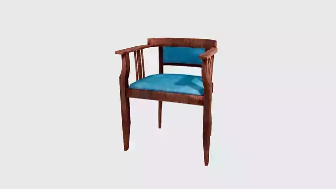 Old chair lowpoly game ready