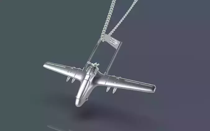 Jewellery pendant Turkish drone Bayraktar Tb2 Ukrain army