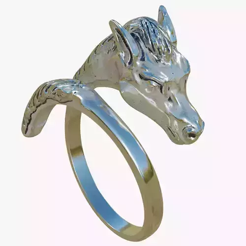Silver Horse Ring 3D model