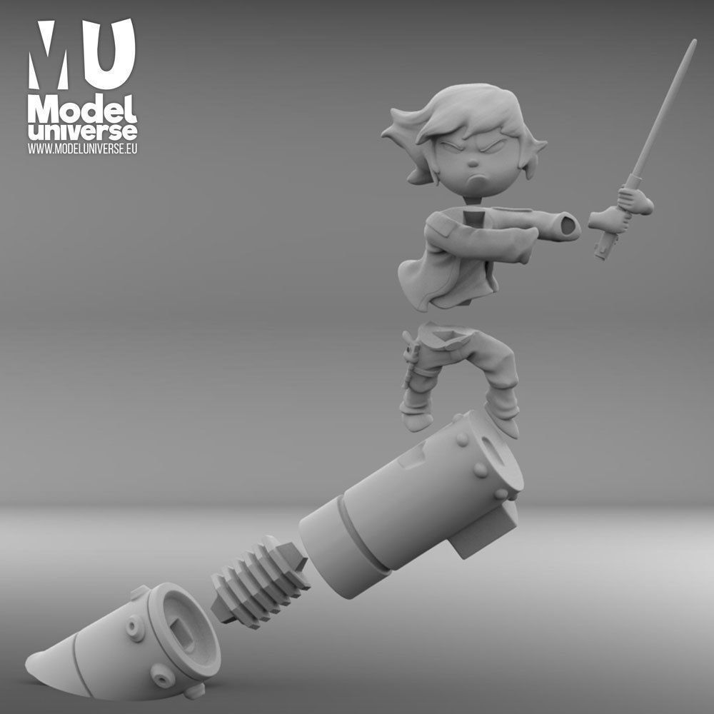 Luke Skywalker deformed miniature Star Wars 54mm 3D print model_8