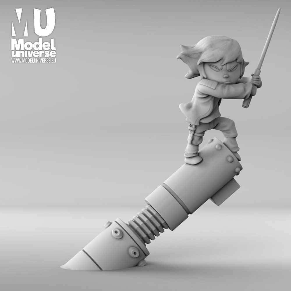 Luke Skywalker deformed miniature Star Wars 54mm 3D print model_4
