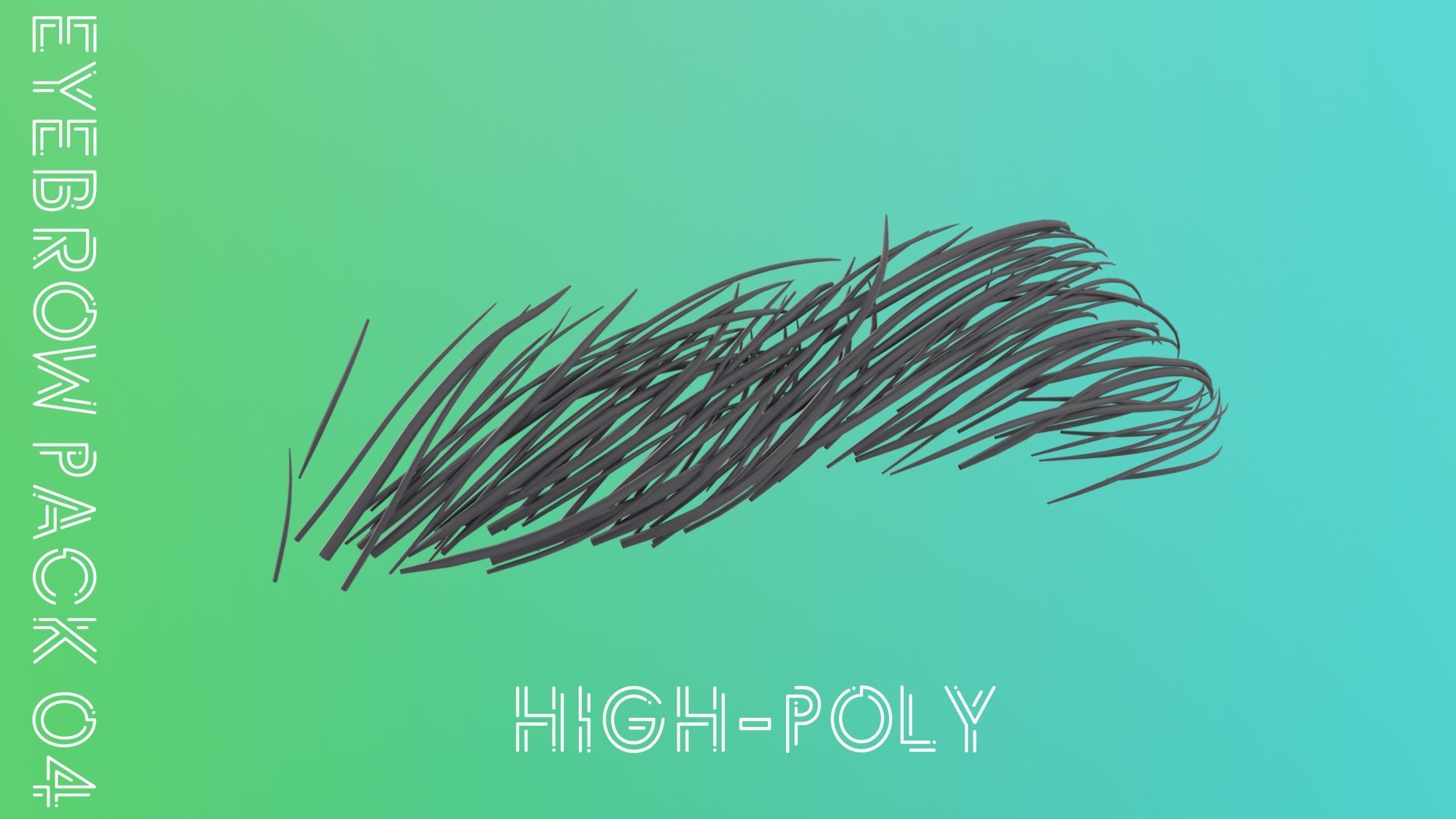 Eyebrow Pack 04 Exotic Low-poly 3D model_7