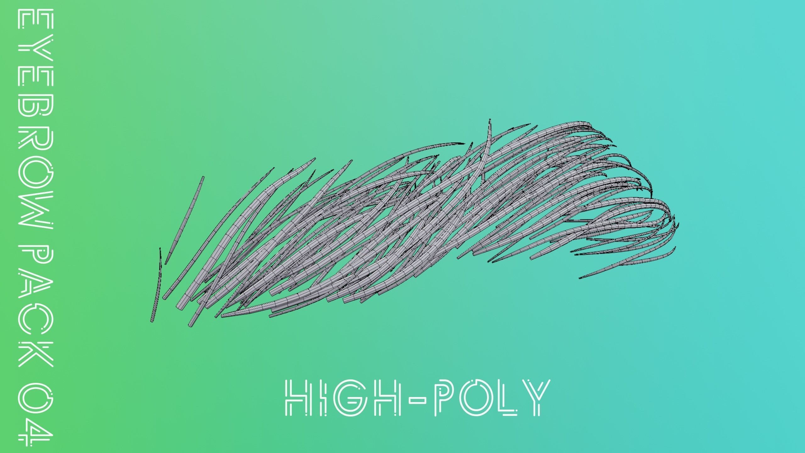 Eyebrow Pack 04 Exotic Low-poly 3D model_8