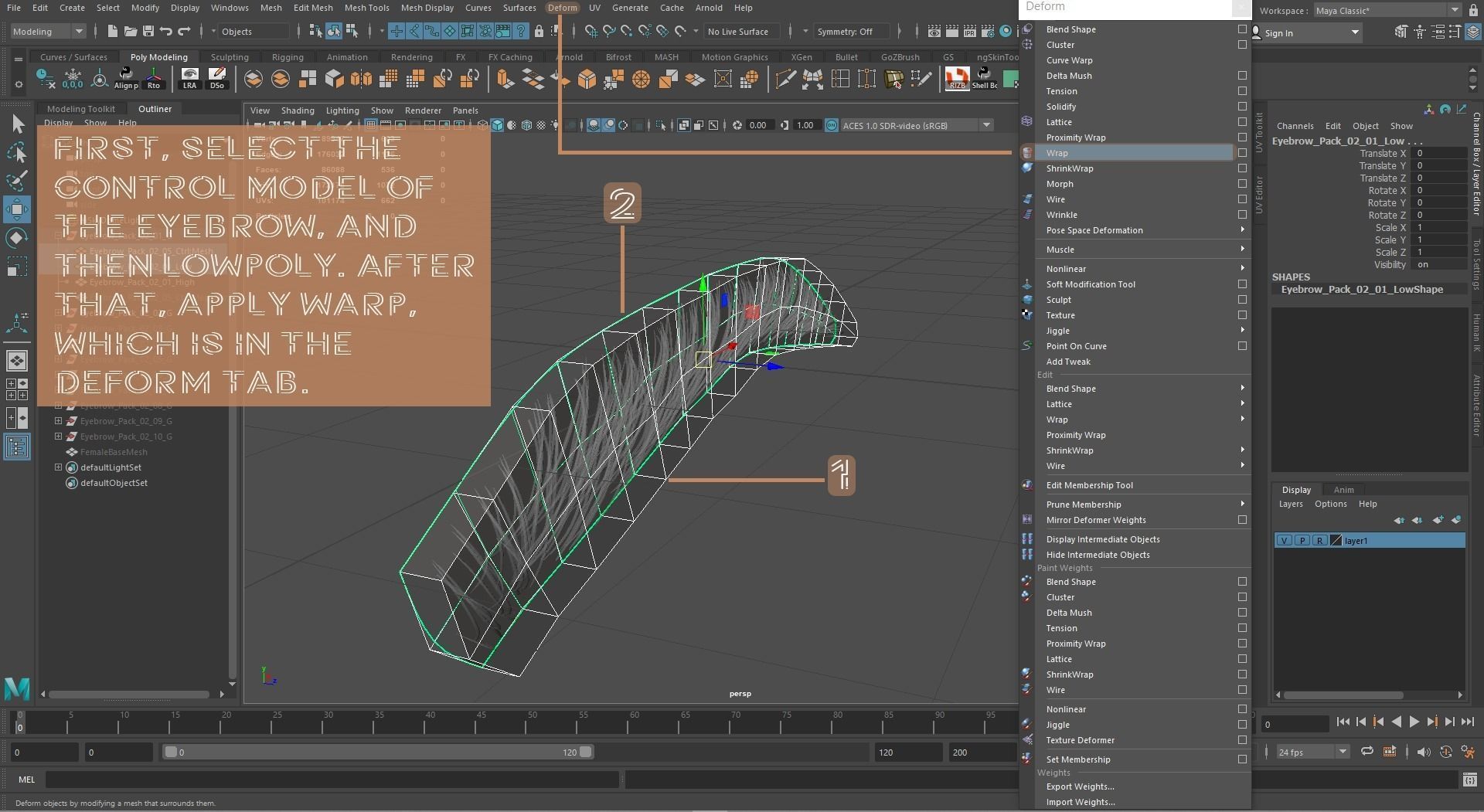 Eyebrow Pack 04 Exotic Low-poly 3D model_22