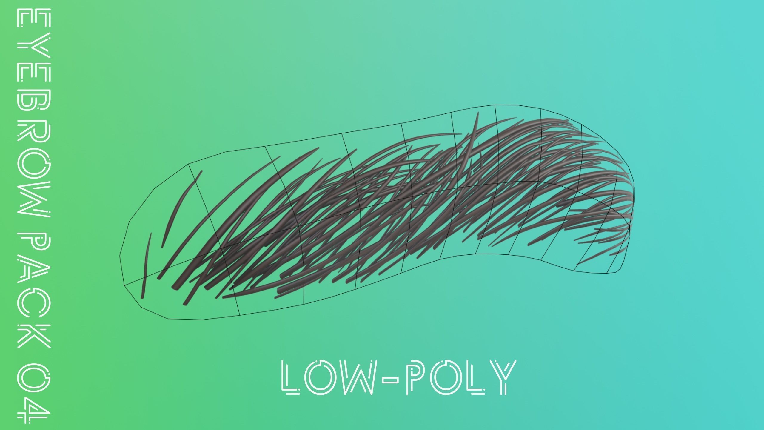 Eyebrow Pack 04 Exotic Low-poly 3D model_5