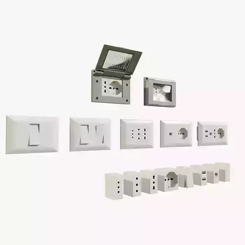 Italian Electrical Sockets Collection 3D model
