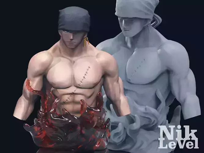  Roronoa Zoro 3D Printable Bust