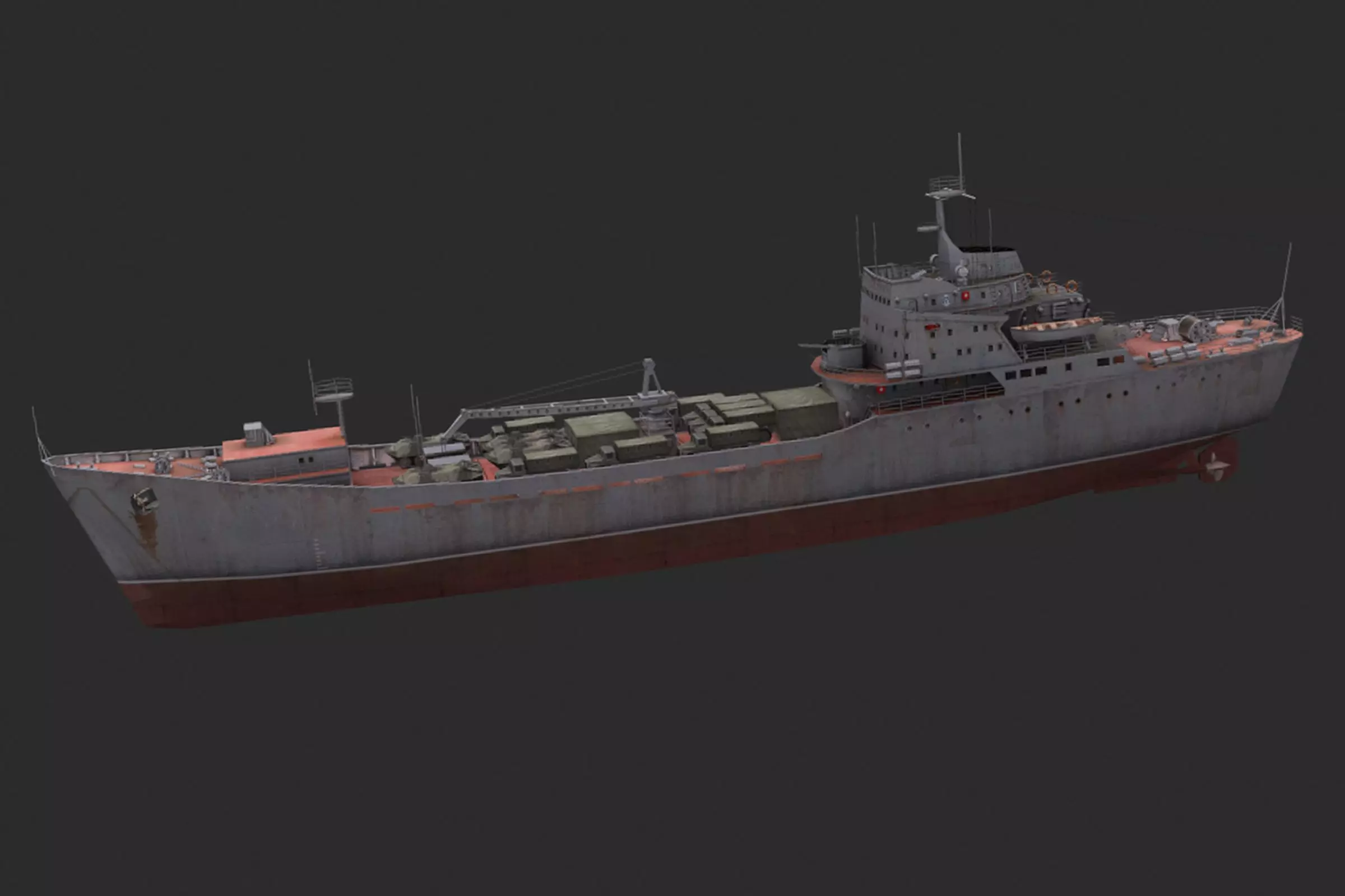 Alligator-class landing ship Low-poly 3D model