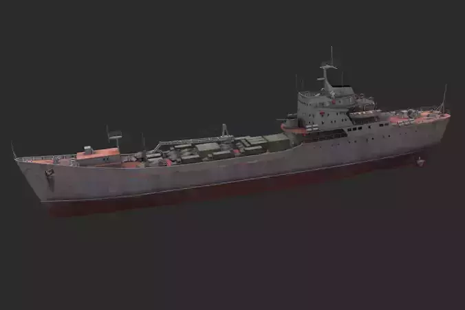 Alligator-class landing ship Low-poly 3D model