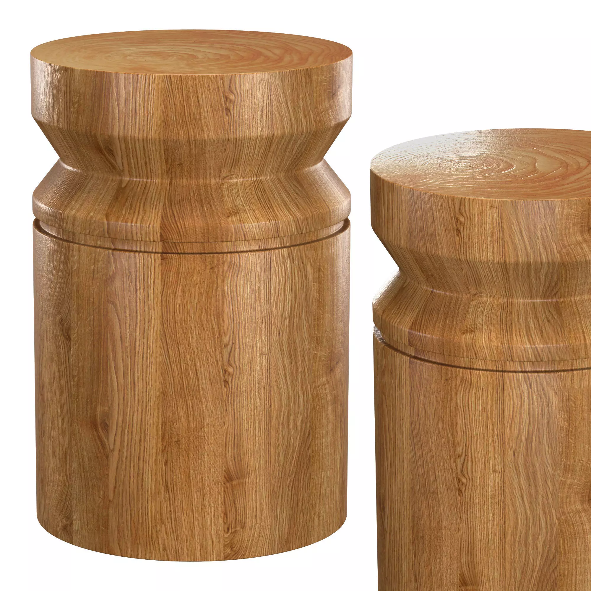 AVA TEAK SPOOL SIDE TABLE 3D model_0