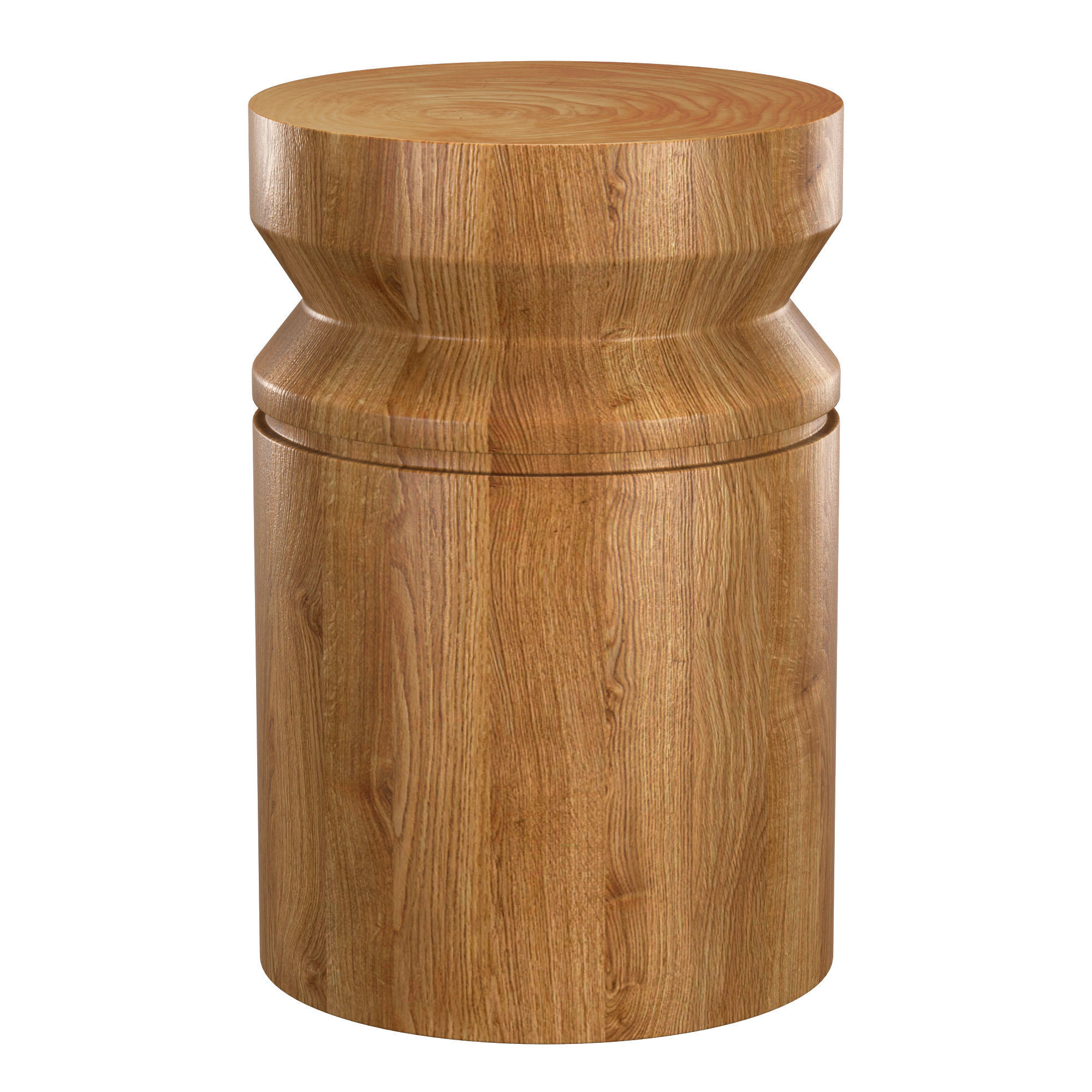 AVA TEAK SPOOL SIDE TABLE 3D model_3