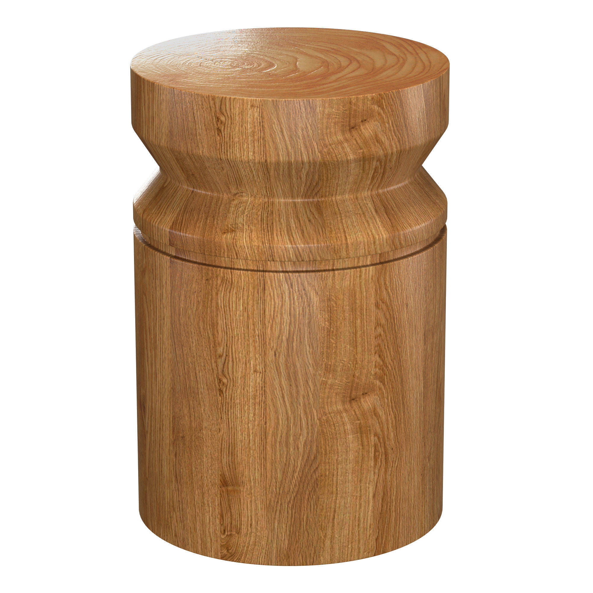 AVA TEAK SPOOL SIDE TABLE 3D model_4