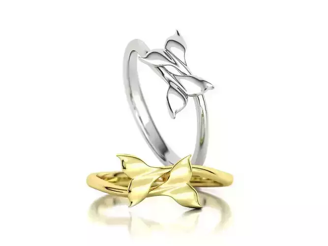Dolphin Tail Bypass Ring 3dmodel for 3dprinting 3D print model