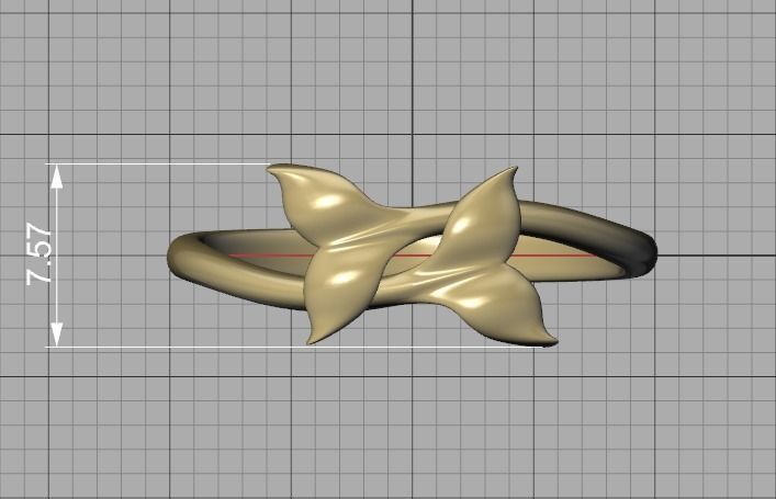Dolphin Tail Bypass Ring 3dmodel for 3dprinting 3D print model_14