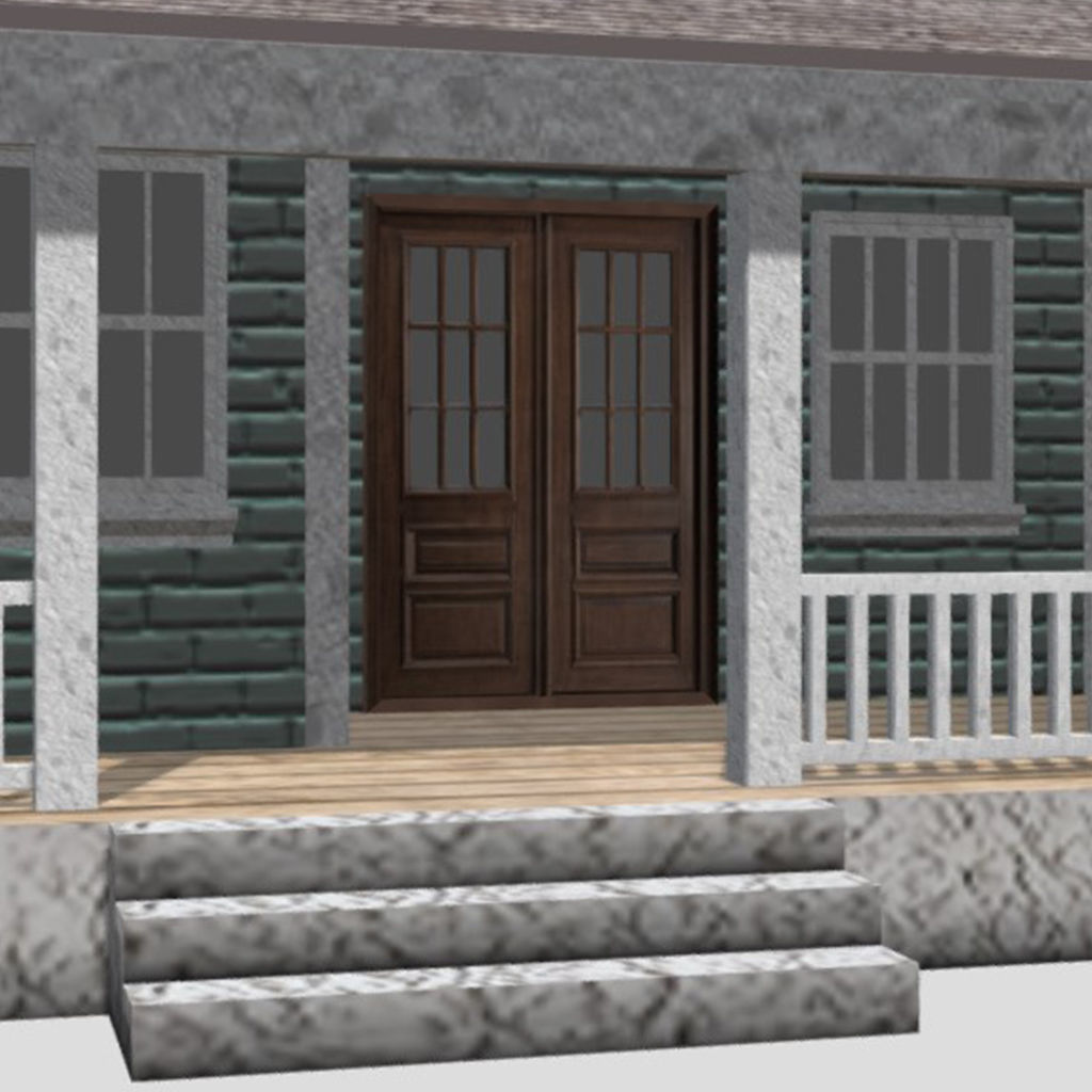 American Style Cottage - Town House Model Low-poly 3D model_4