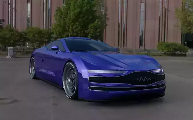 Blue concept car