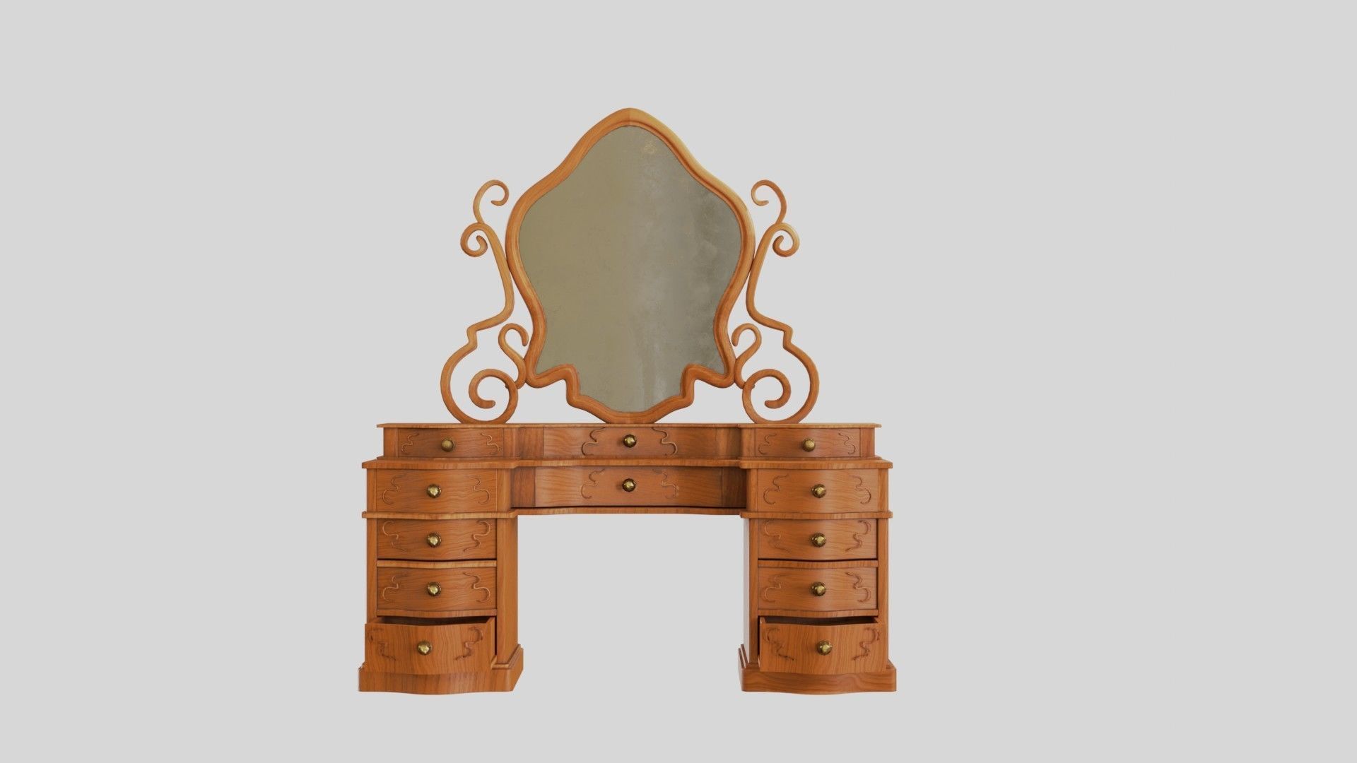 Vanity Table 4k pbr textures Low-poly 3D model_2