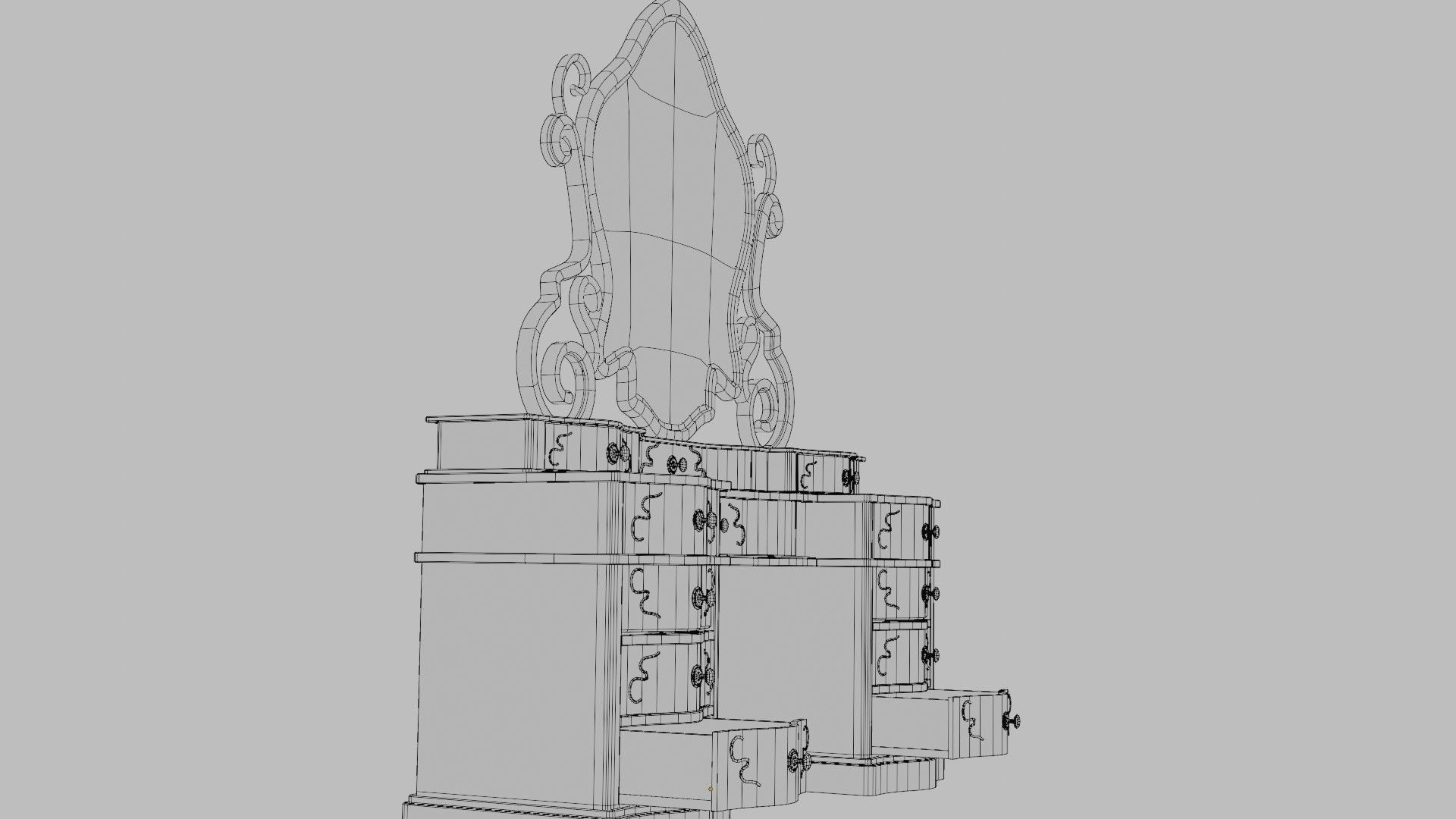 Vanity Table 4k pbr textures Low-poly 3D model_9