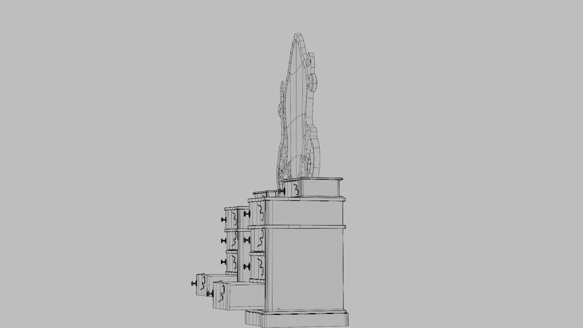 Vanity Table 4k pbr textures Low-poly 3D model_6