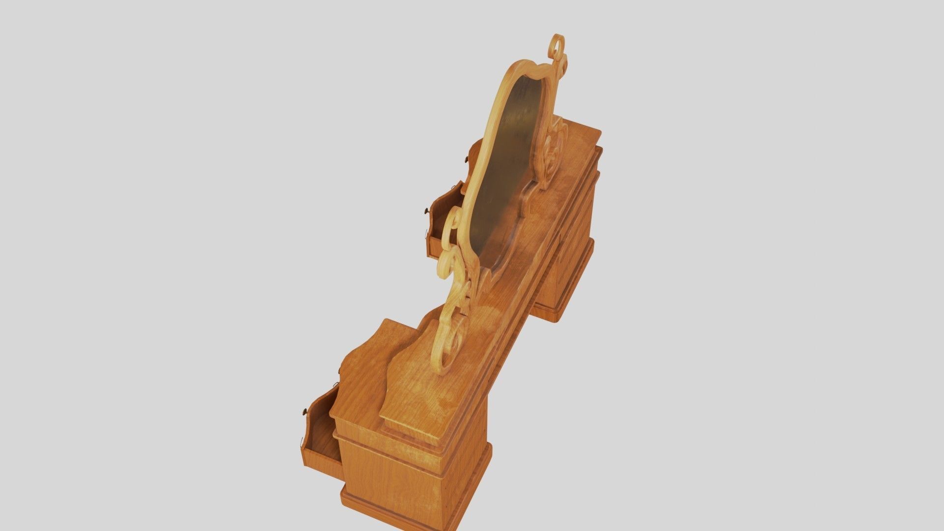 Vanity Table 4k pbr textures Low-poly 3D model_4